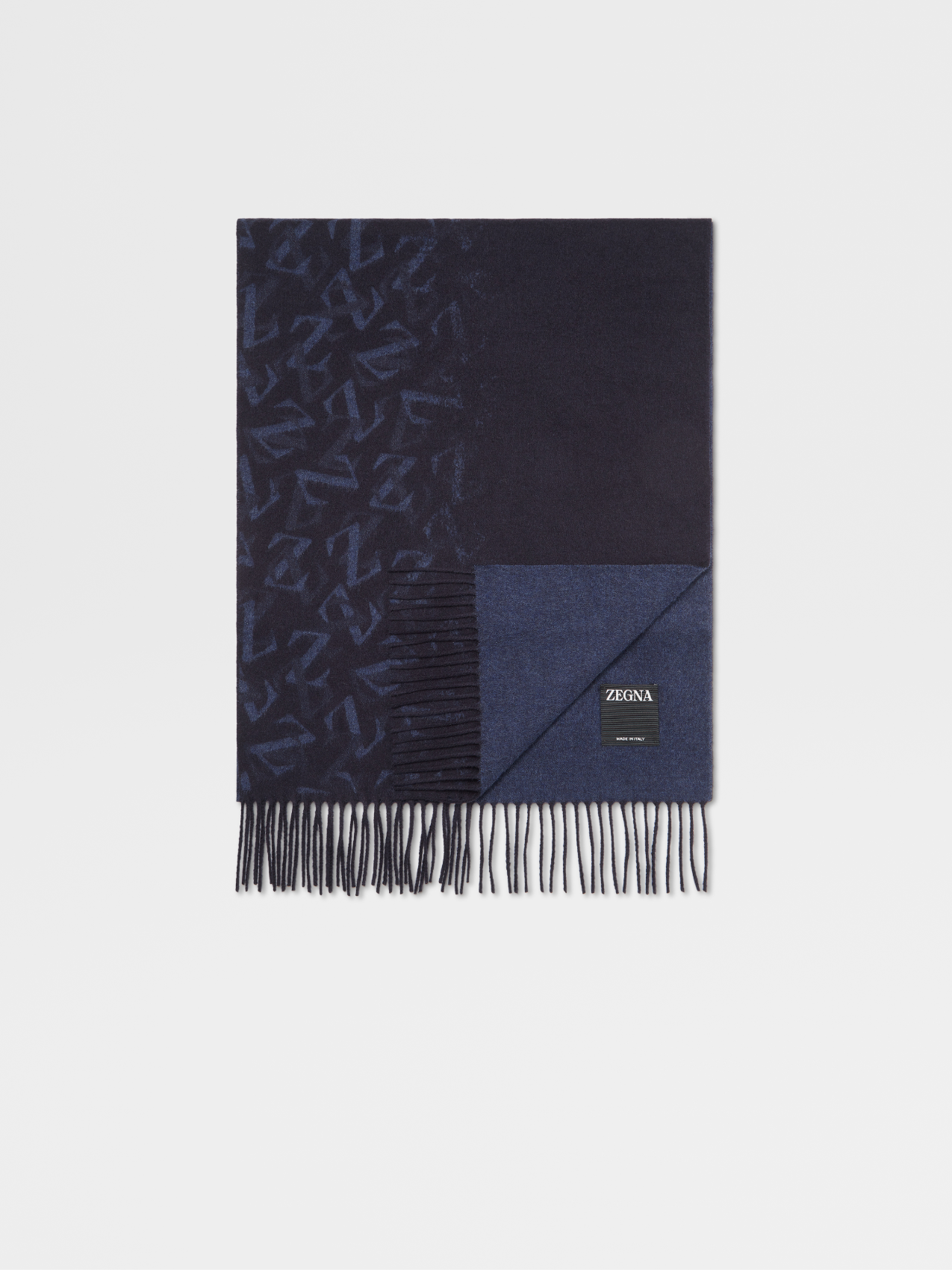 Dark Blue Degradé Silk Scarf